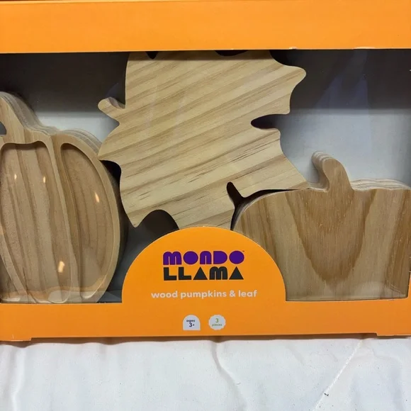 Mondo Llama Wooden Pumpkins And Leaf For Painting Arts And Crafts Fall Decor - Picture 2 of 4